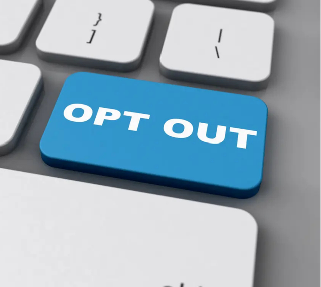 A keyboard with a button saying Opt-Out