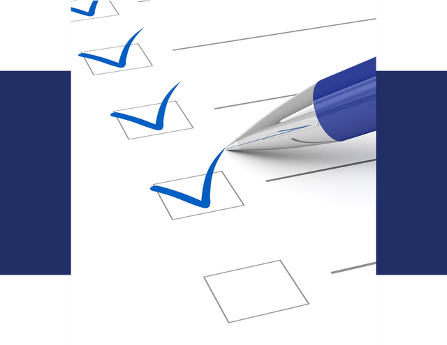 Checklist with blue blackground